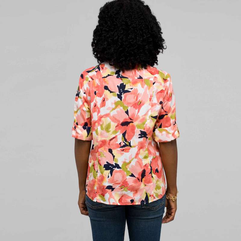 Floral Long Sleeve Roll Up Shirt, Multi, large image number 1