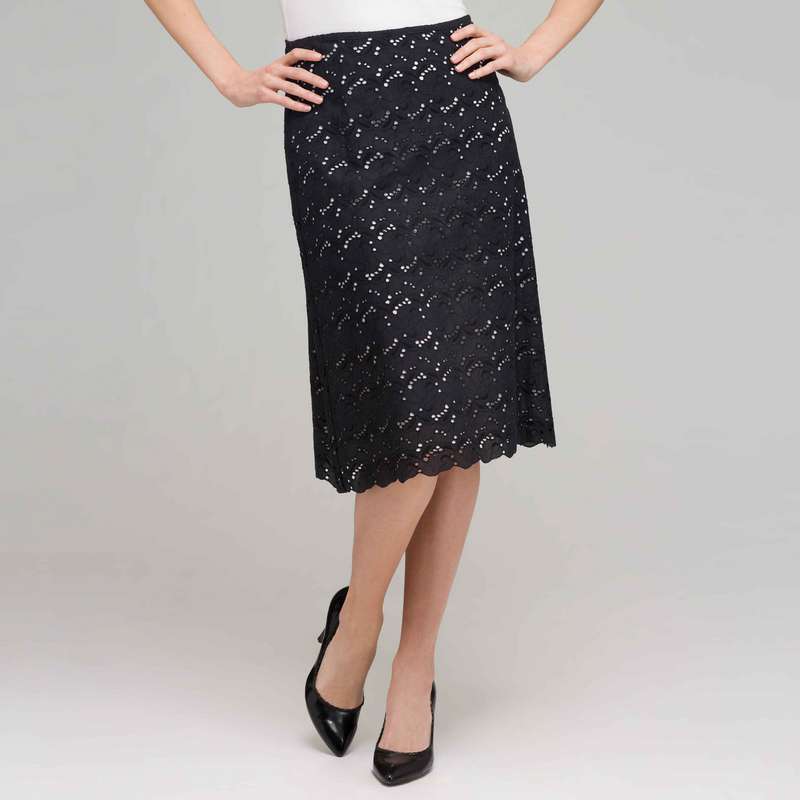 Eyelet Skirt., Black, large image number 0